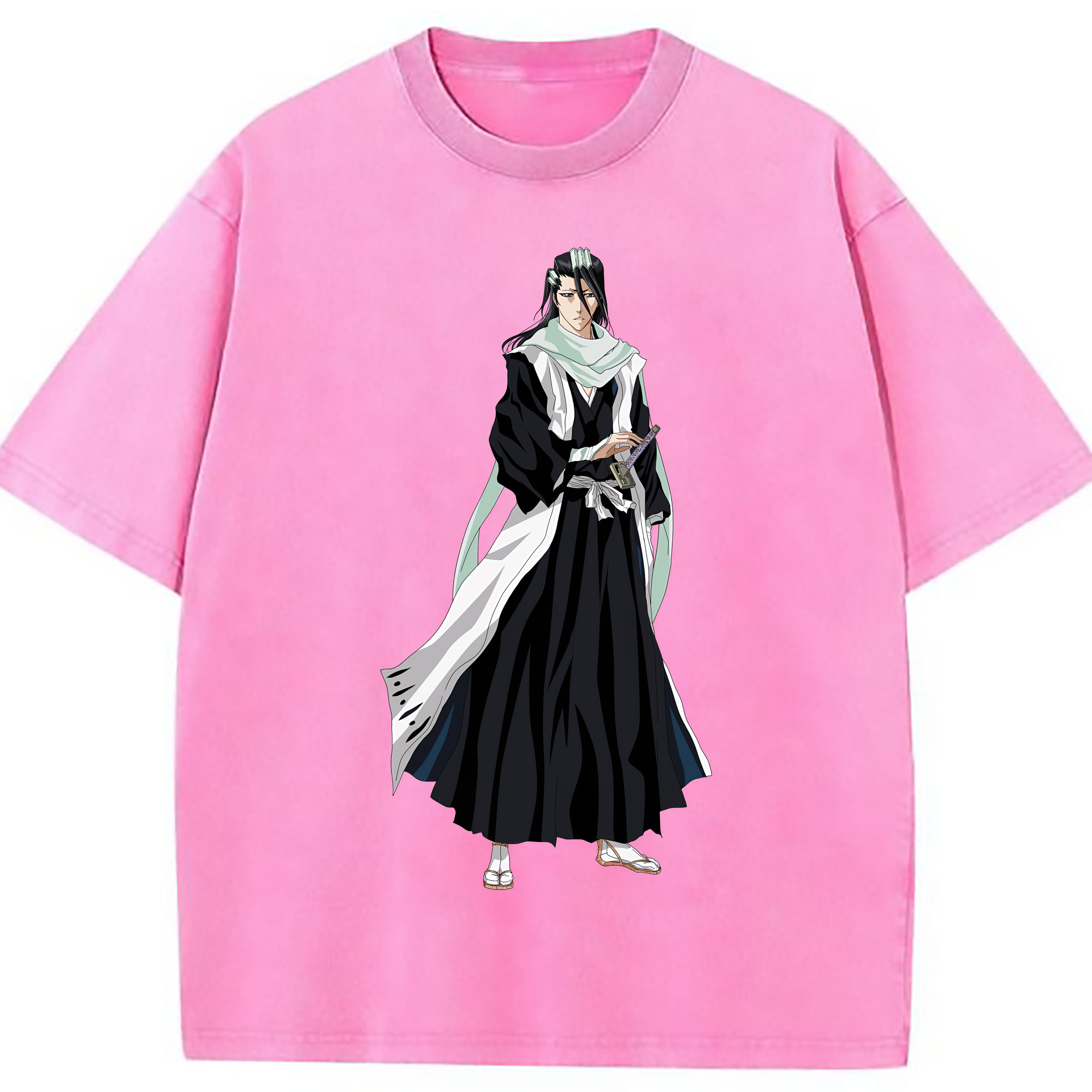 （画像用） ブリーチ くちき びゃくや BLEACH Kuchiki Byakuya 綿100% ヴィンテージ風 半袖Tシャツ（フロントプリント）